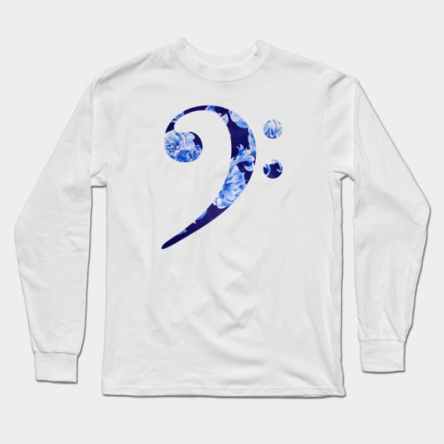 Floral Bass Clef Long Sleeve T-Shirt by designed2teach